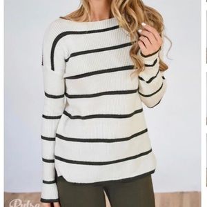 Olive Striped Sweater